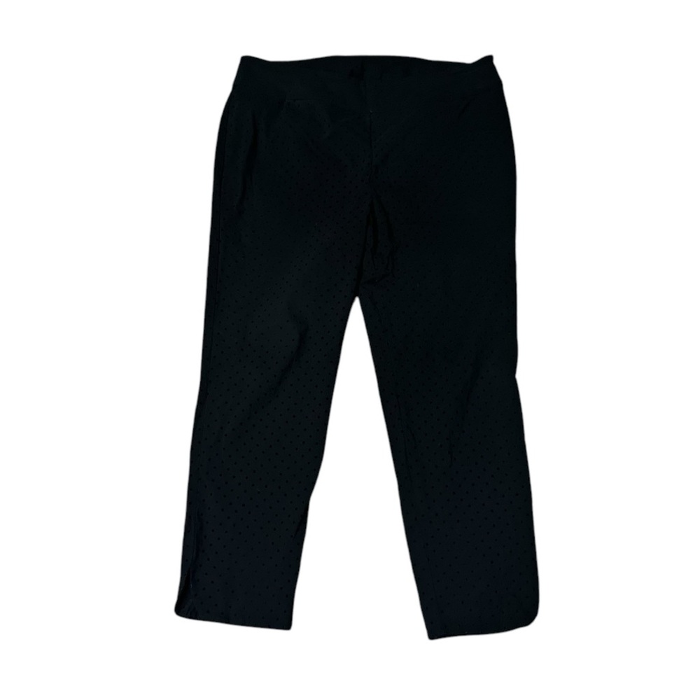 Soft Surroundings pull on black pant with velvet Swiss dots.  1X EUC!